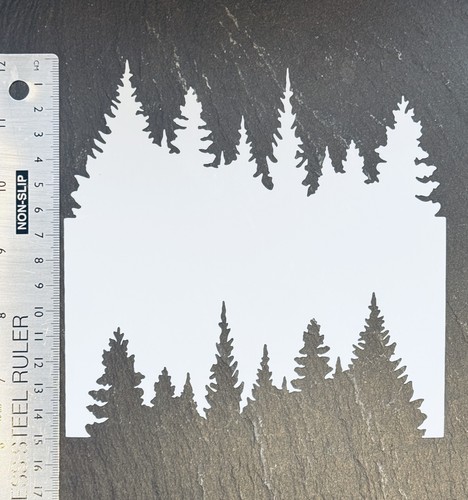 Stencil christmas tree forest - tree,