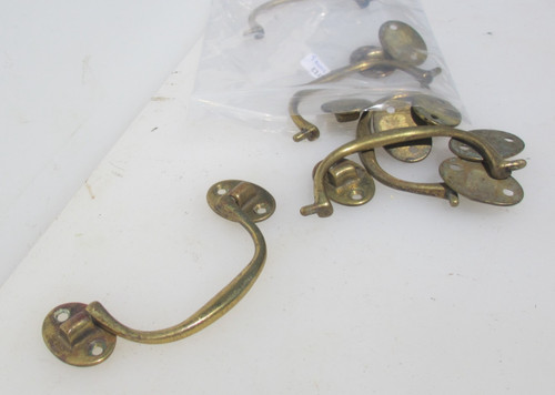 Vintage brass drawer drop - brass,