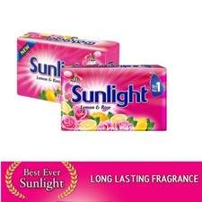 Sunlight Laundry Bar Real Lemon & Rose fragrance Detergent Washing Soap 110g