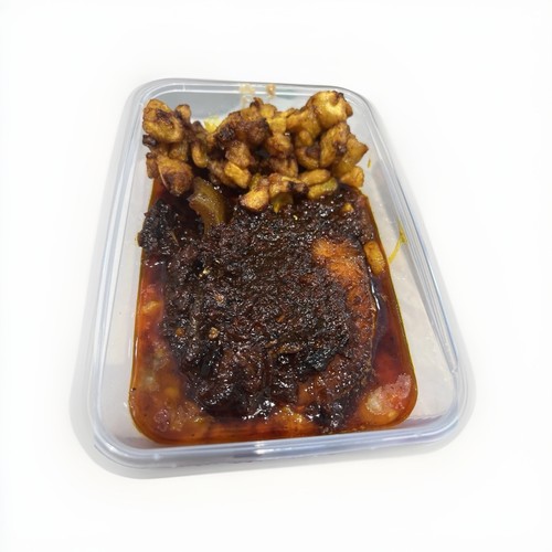 Ewa agoyin with plantain and - ewa,