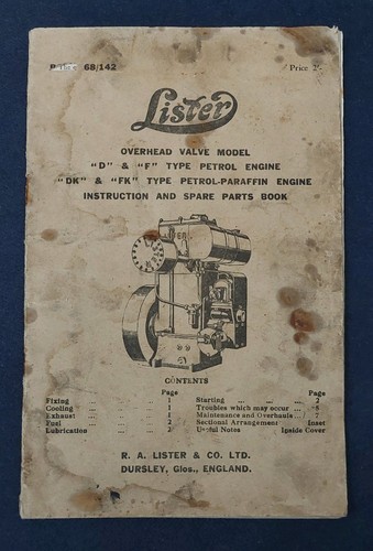 Lister overhead valve model - overhead,