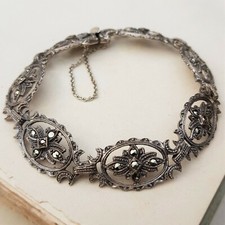 Antique silver & marcasite