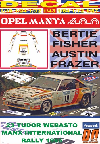 Decal opel manta 400 - 400, b.fisher
