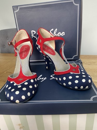 Ruby shoo hatty navy red - ruby, spots