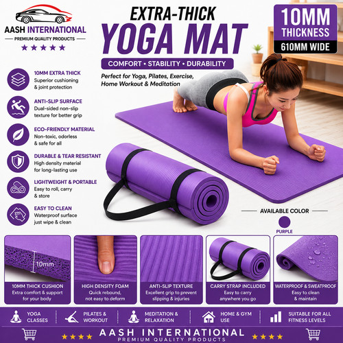 Yoga mat 10mm thick exercise - yoga,