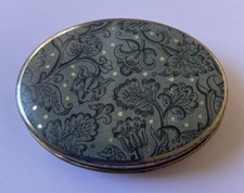 LOVELY 1994  METAL TIN OVAL TRINKET BOX DESIGNED BY IAN LOGAN
