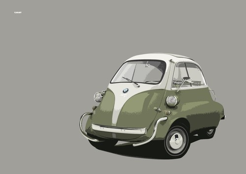 Bmw isetta print a2 by - print, or