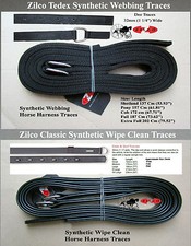 Horse Harness Traces Zilco Webbing or Classic Wipe Clean