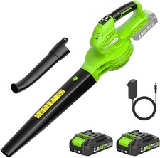 Lightweight Cordless Leaf Blower Garden Cleaning 20V Long Battery Life 2 x 2.0Ah