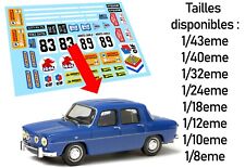 STICKERS FOR RENAULT 8 GORDINI R8 JOUEF SCALEXTRIC SOLIDO NO DECAL SLOT DCS055