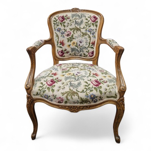 French walnut armchair carved - french,