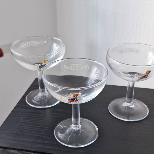 Babycham glass champagne - 3x,