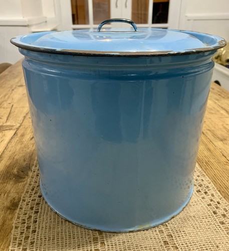 Large vintage blue enamel - large,