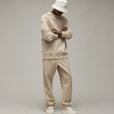 Adidas Y3 Beige French Terry Sweatsuit Set Cuffed Joggers Sweatshirt NWT $360