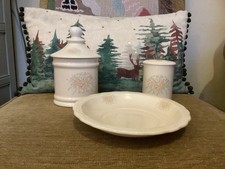 Stunning Vintage Hadida English Bone China Bathroom Three Piece Set In New Con.