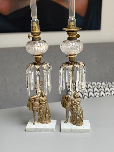 Pair antique small brass - of,
