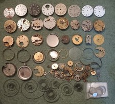 Job lot Bundle Assorted Pocket Watch Parts spares repairs movements faces etc