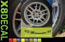 Wheel Rim Decal stickers to fit OZ Racing F1 rally wheel X8 136mm Ten Colours