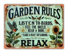 " Garden Rules " Metal Sign