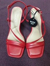 (SF) New Look Wide Fit Comfort Red Strappy Shoes, Size 6, New, Slight Marks