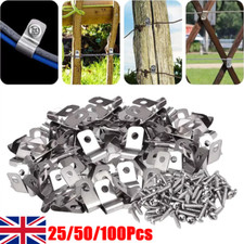 25-100x Wire Mesh Clip Galvanised Steel Screw Fixing Hole Welded Wire Mesh Panel