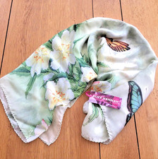 *BNWT* 100% Silk Square Scarf Alice Hannah Flower and Butterfly Print RRP £60