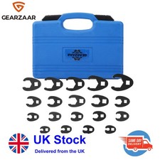 19Pcs Crowfoot Wrench Set Metric 8-23mm Flare Nut Crows Foot Spanner Tool Kit