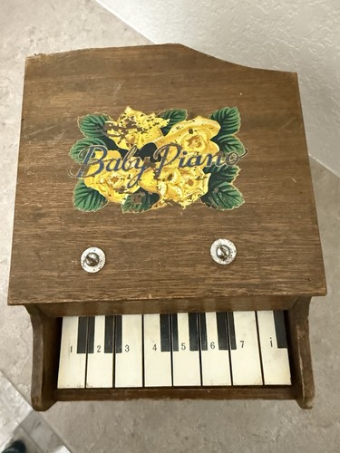 Vintage wooden toy piano baby - wooden,