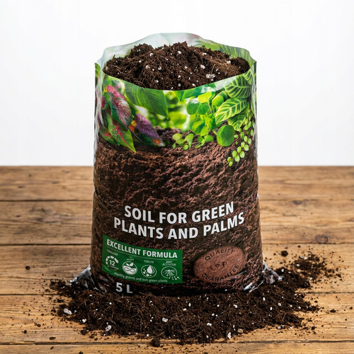 Potting soil for green plants - green,