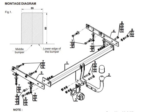 Swan neck tow bar - neck,