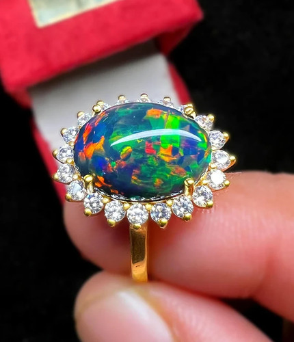 Natural ethiopian opal ring - natural,