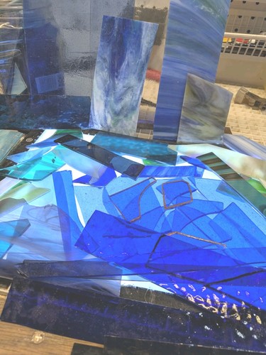 Premium stained glass pieces - glass,