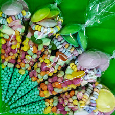 Personalised Pre Filled Green Millions Sweet Cones Party Bags Birthday