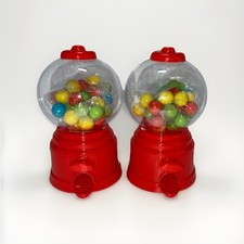 Gumball Vending Machine Bubblegum Mini Dispenser Red x2 - Bubble Gum Included 6”