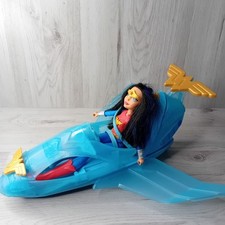 DC SUPER HERO WONDER WOMAN INVISIBLE PLANE JET + 12 INCH FIGURE RARE RETRO 2016
