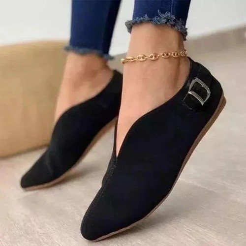 Ladies faux suede shoes - suede, pumps