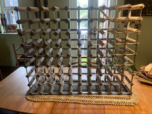 Wine rack pine and metal - wine,