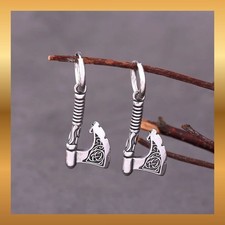 Viking Axe Dangle Earrings on