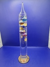 Galileo Thermometer 11" with 5 Coloured Vessels Liquid Thermometer VGC