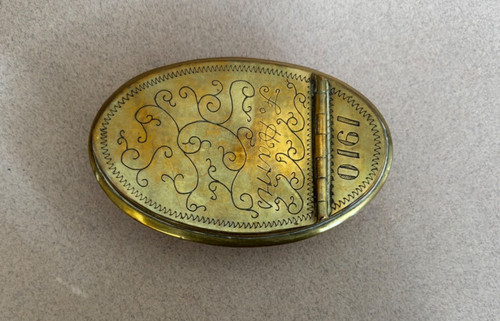 Antique miners brass pocket - antique,