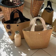 Ladies Wicker Handbag Bag Tote Beach Straw Woven Summer Rattan Basket Bags Decor