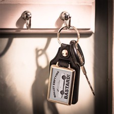 Leather Look Key Ring -