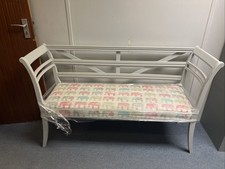 Refurbished Vintage Bench Upholstered Seat Conservatory.Hall,Window Elephants