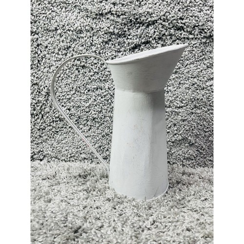 White metal flower jug pitcher - jug,