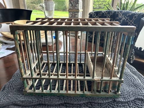 Antique vintage wooden bird - vintage,