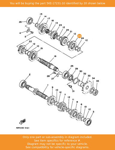 Yamaha gear 3rd - gear,, (26t)