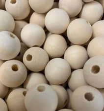 Natural plain beads Wooden Balls Bead With Hole 20mm Select Quantity