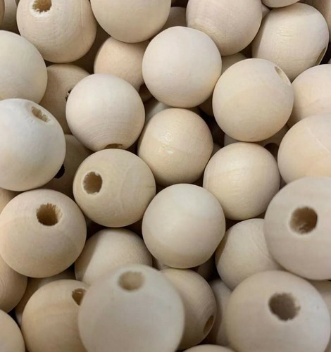 Natural plain beads - , wooden
