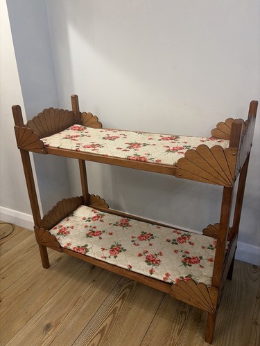 Vintage wooden dolls bunk - wooden, beds