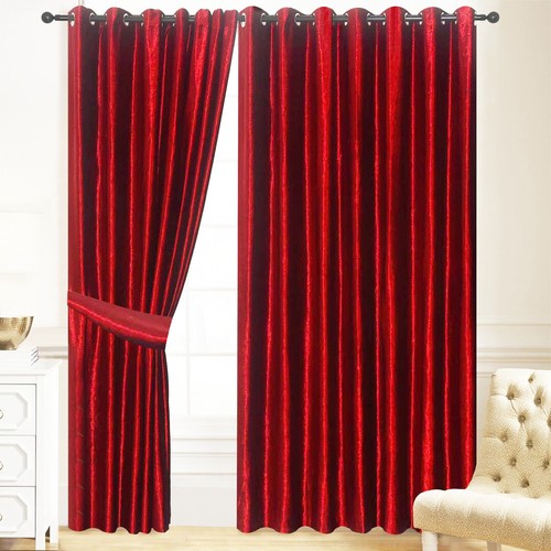 Crushed velvet curtains eyelet - crushed,